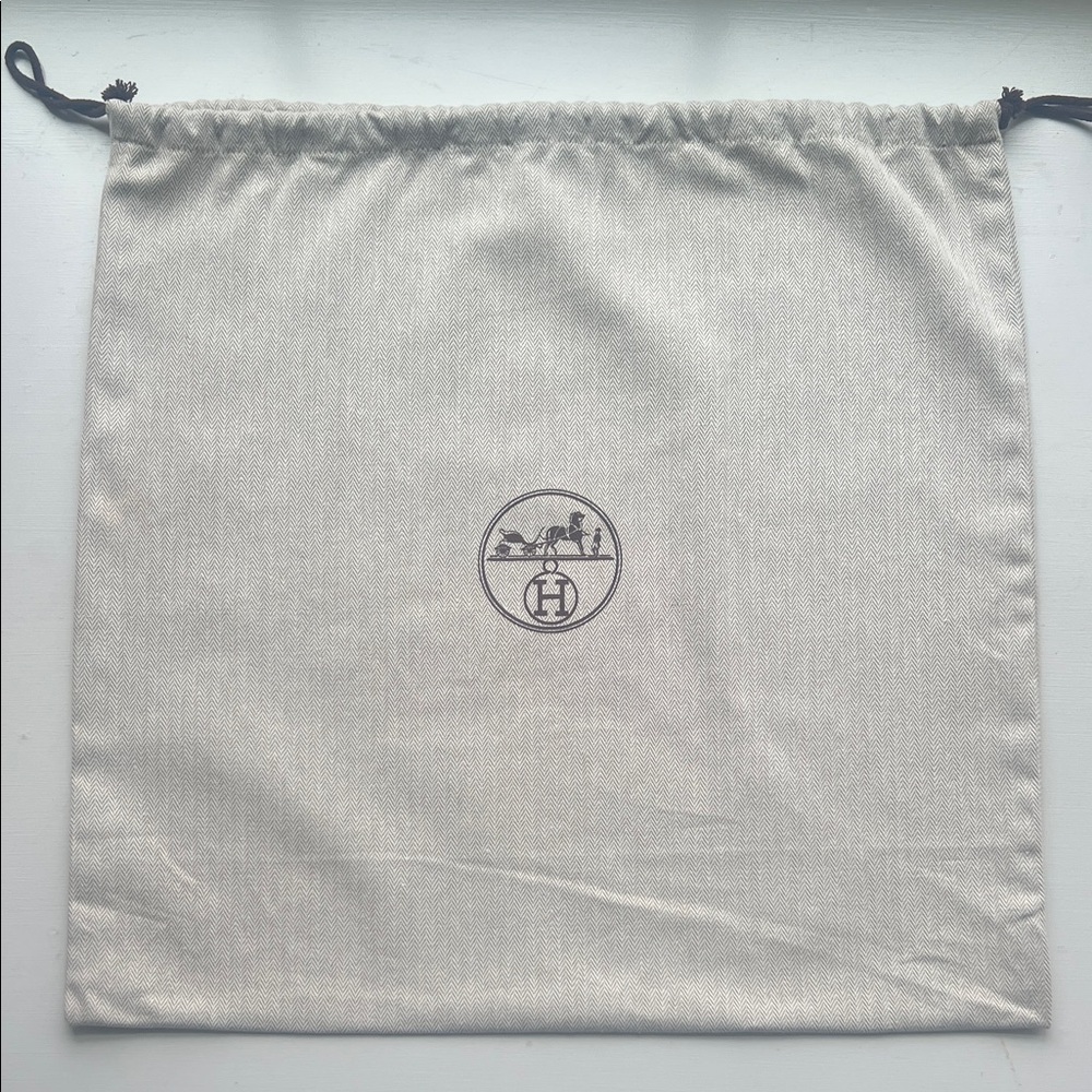 Authentic Hermes Dust Bag Canvas Herringbone Sleeper 18” x 17” XL